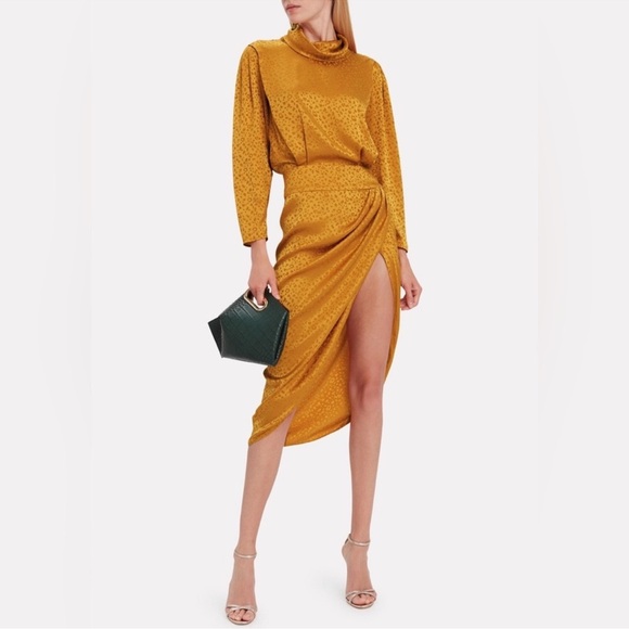 Ronny Kobo Collection Dresses & Skirts - Ronny Kobo Kaira Silk Jacquard Leopard Dress Size Small